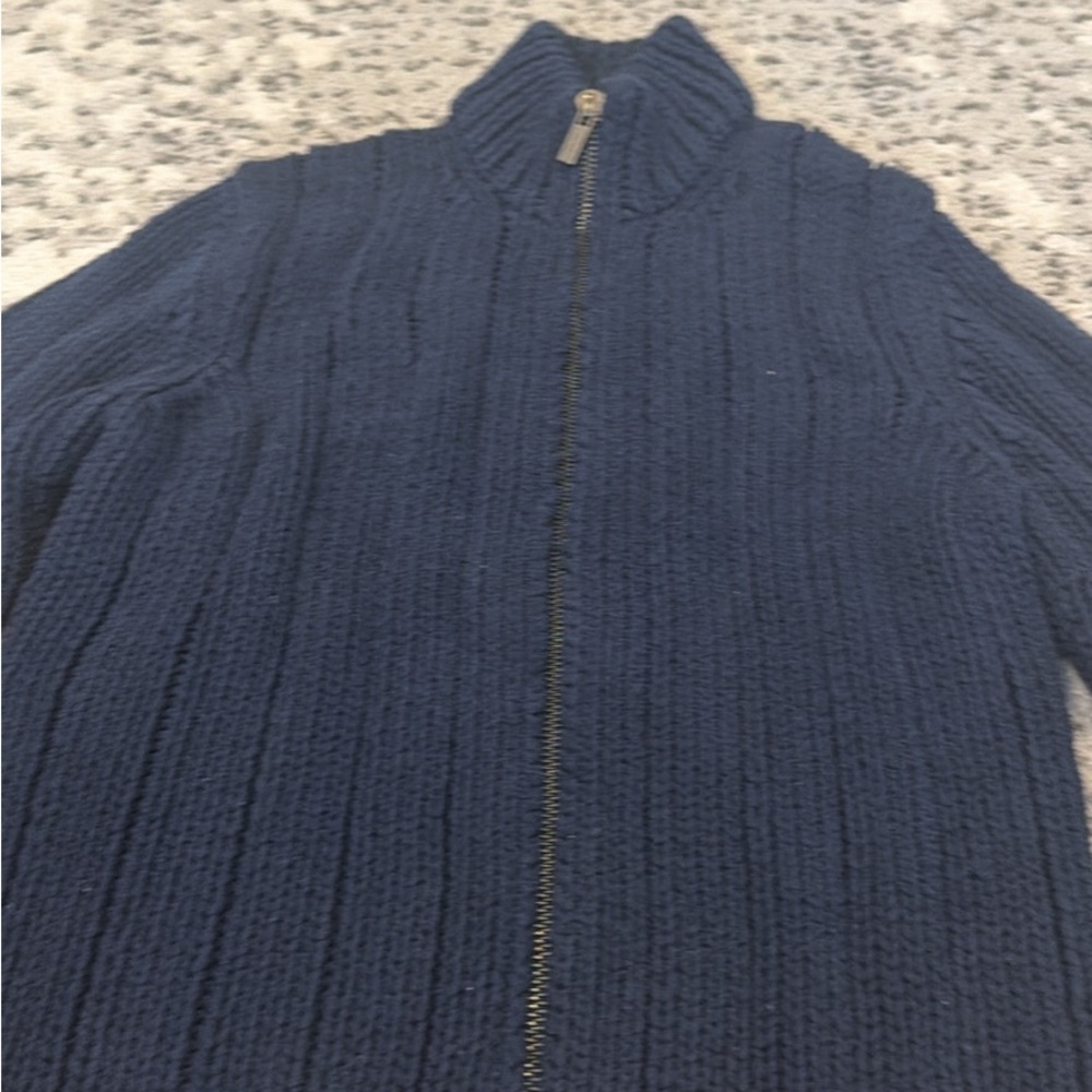 Michael Kors Men's Dark Blue Zip-Up Sweater